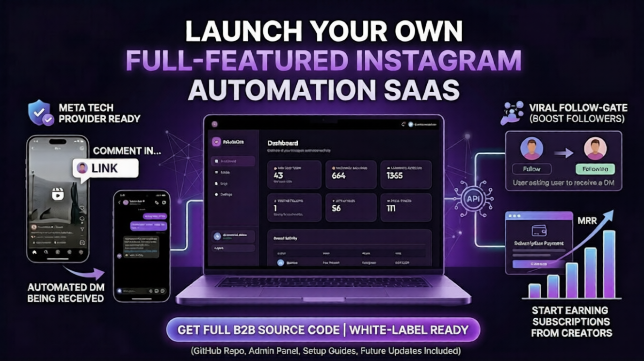 Launch Your Own IG Auto-DM SaaS (Manychat Alternative Boilerplate)